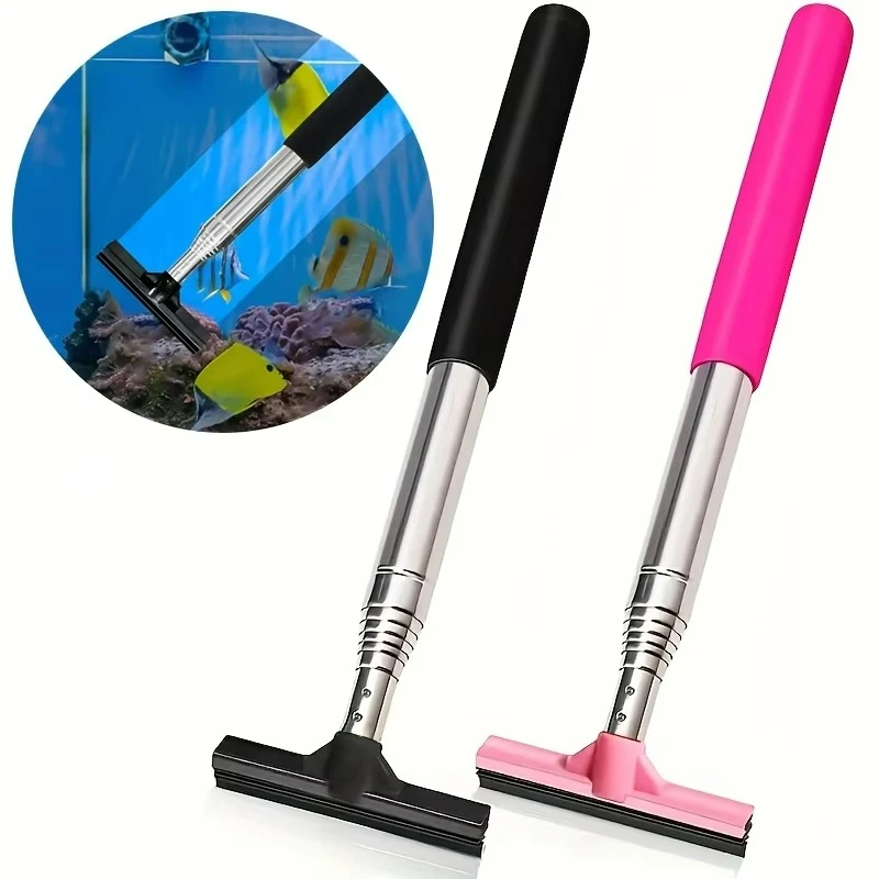 Marine Aquarium Glass Cleaner - Teleskop-Aquarium-Schaberbürste, Mehrzweck-Werkzeug zum Reinigen von Aquarien,